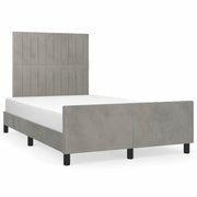Letto matrimoniale | Letto per adulti | Giroletto senza Materasso Grigio Chiaro 120x190 cm Velluto