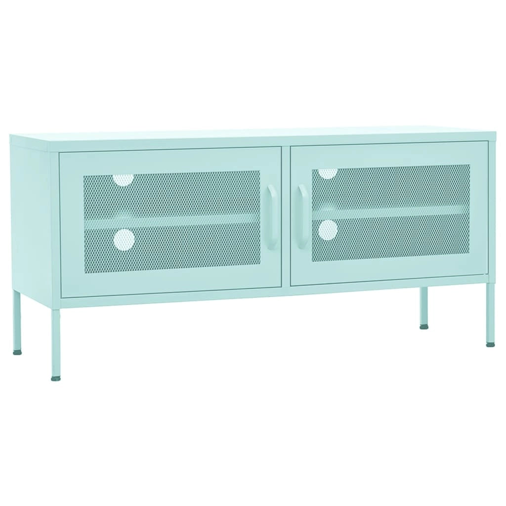 Mobile TV multimediale scaffale TV mobile TV sala da pranzo soggiorno camera da letto verde menta 105 x 35 x 50 cm acciaio verde 02_0027688