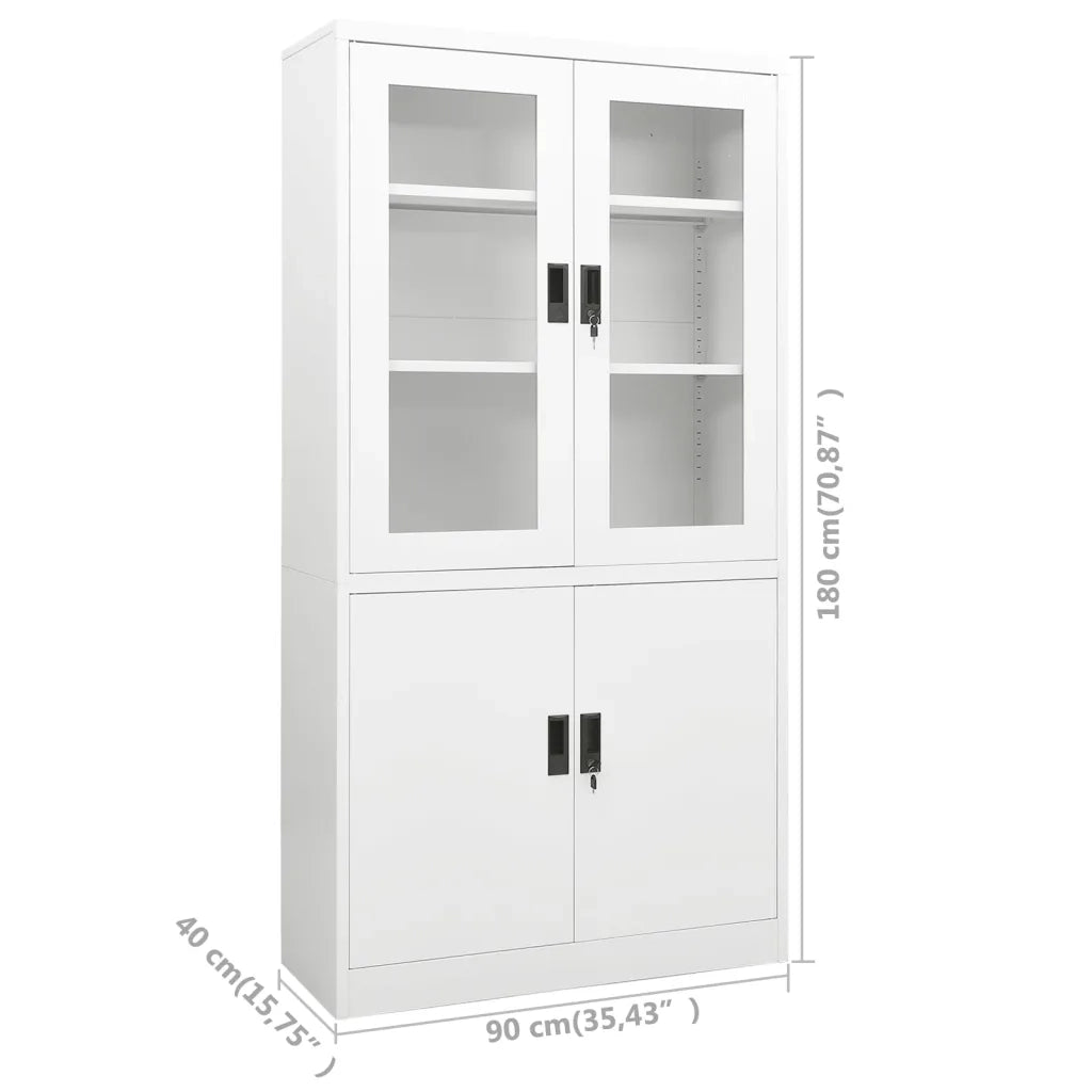 Armadio per Ufficio Bianco 90x40x180 cm in Acciaio cod mxl 39955