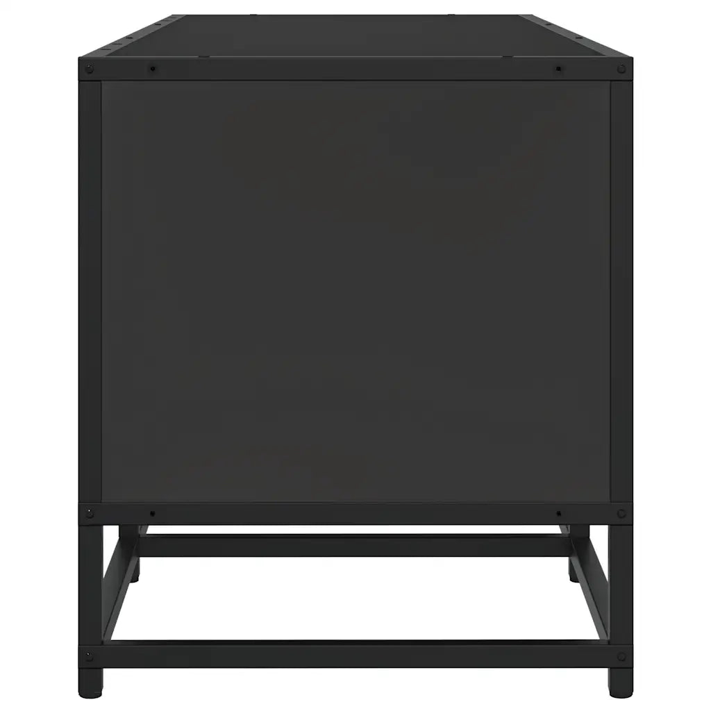 Mobile Porta TV-Mobile per TV-Credenza TV Nero 120x35x41 cm in Truciolato e Metallo
