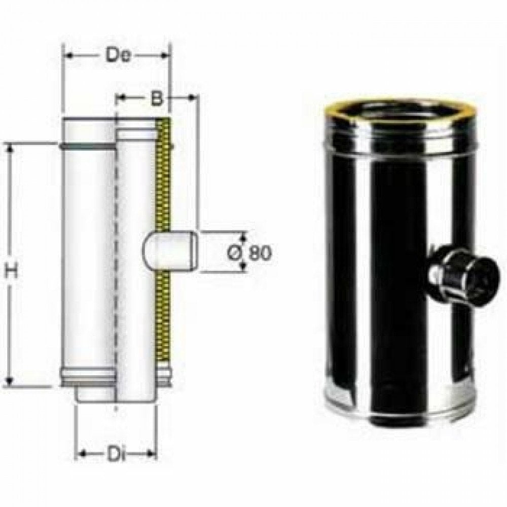 Inox doppia parete aisi 316 racc ordo a t 90 ridotto d.150 200 b0