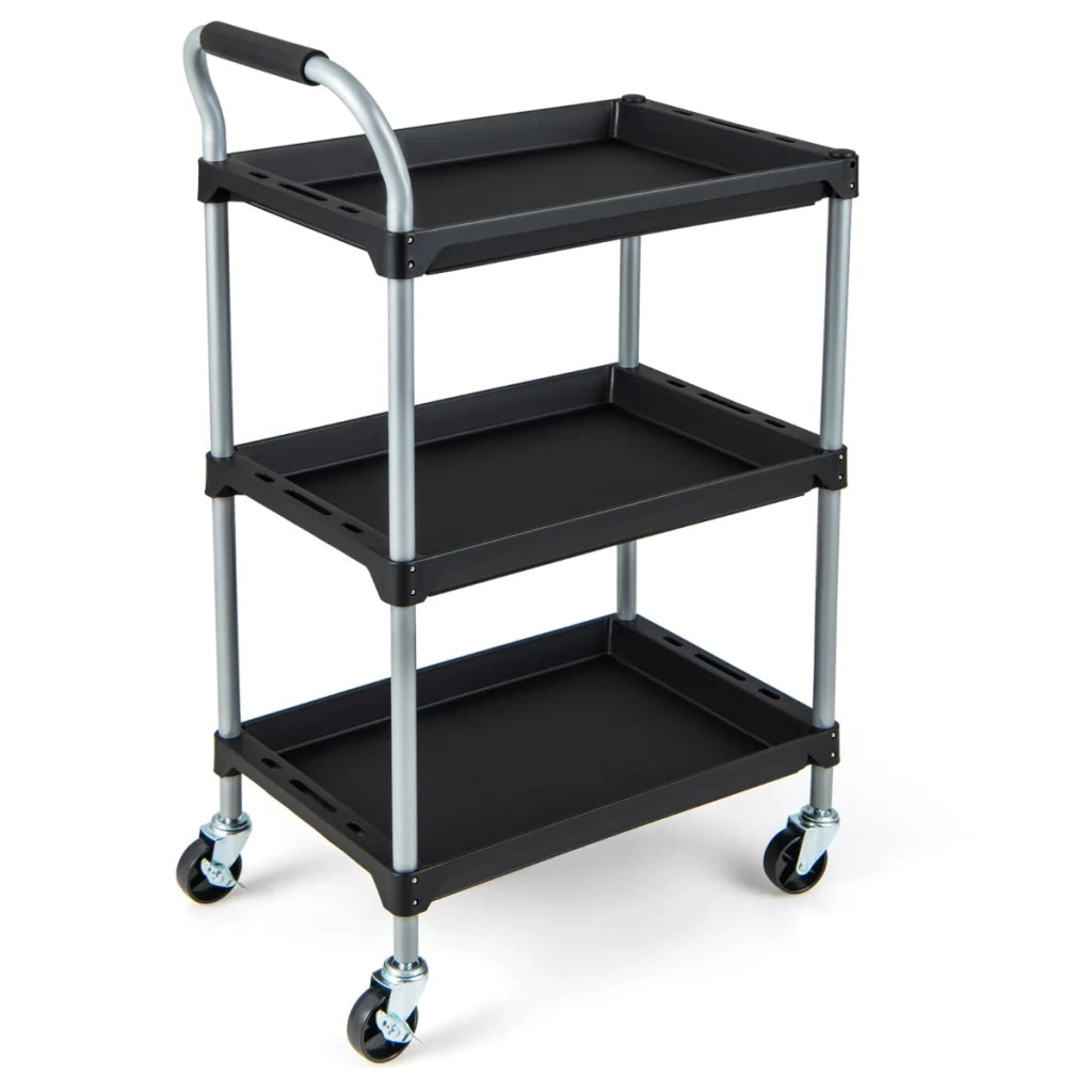 Carrello portautensili a 3 ripiani 64 x 40 x 102 cm pratico e maneggevole metallo nero 20_0011392