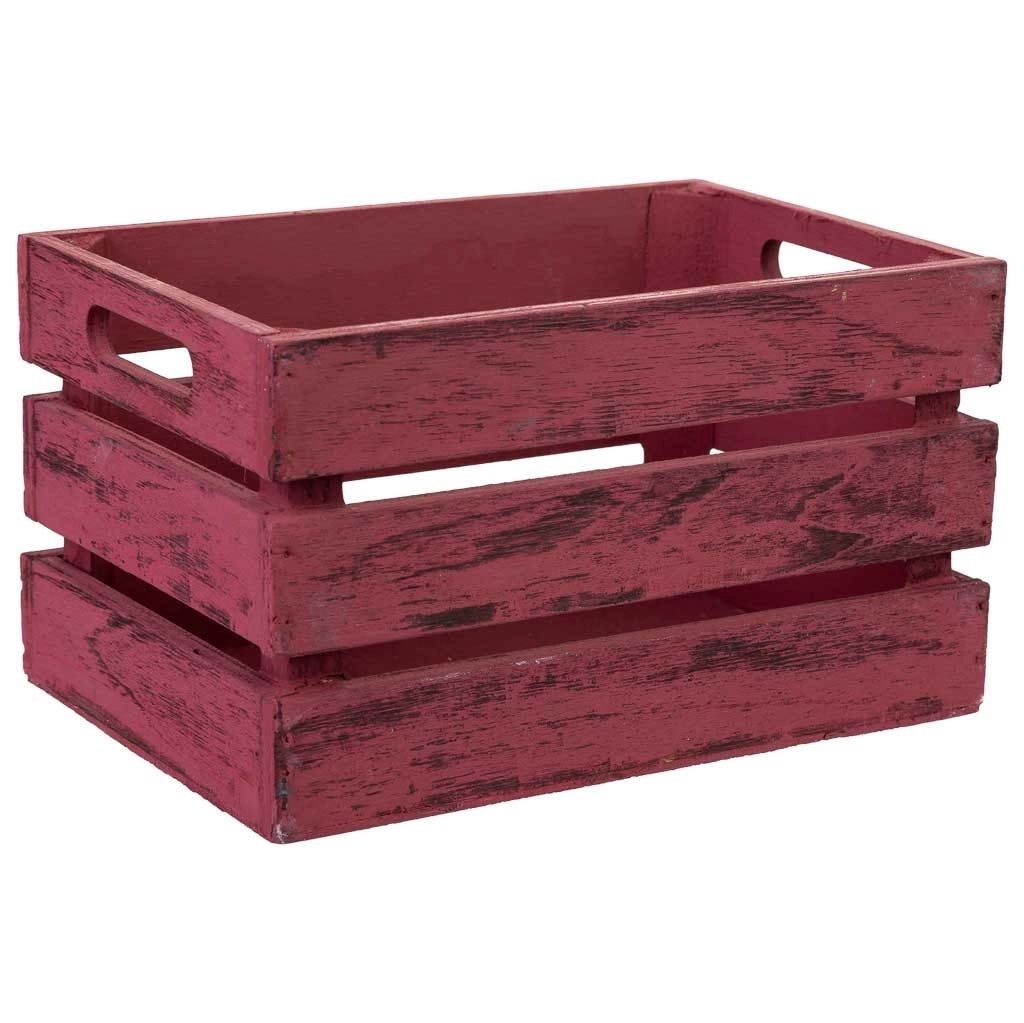 Cassetto in legno rosso 18x12x10h cm