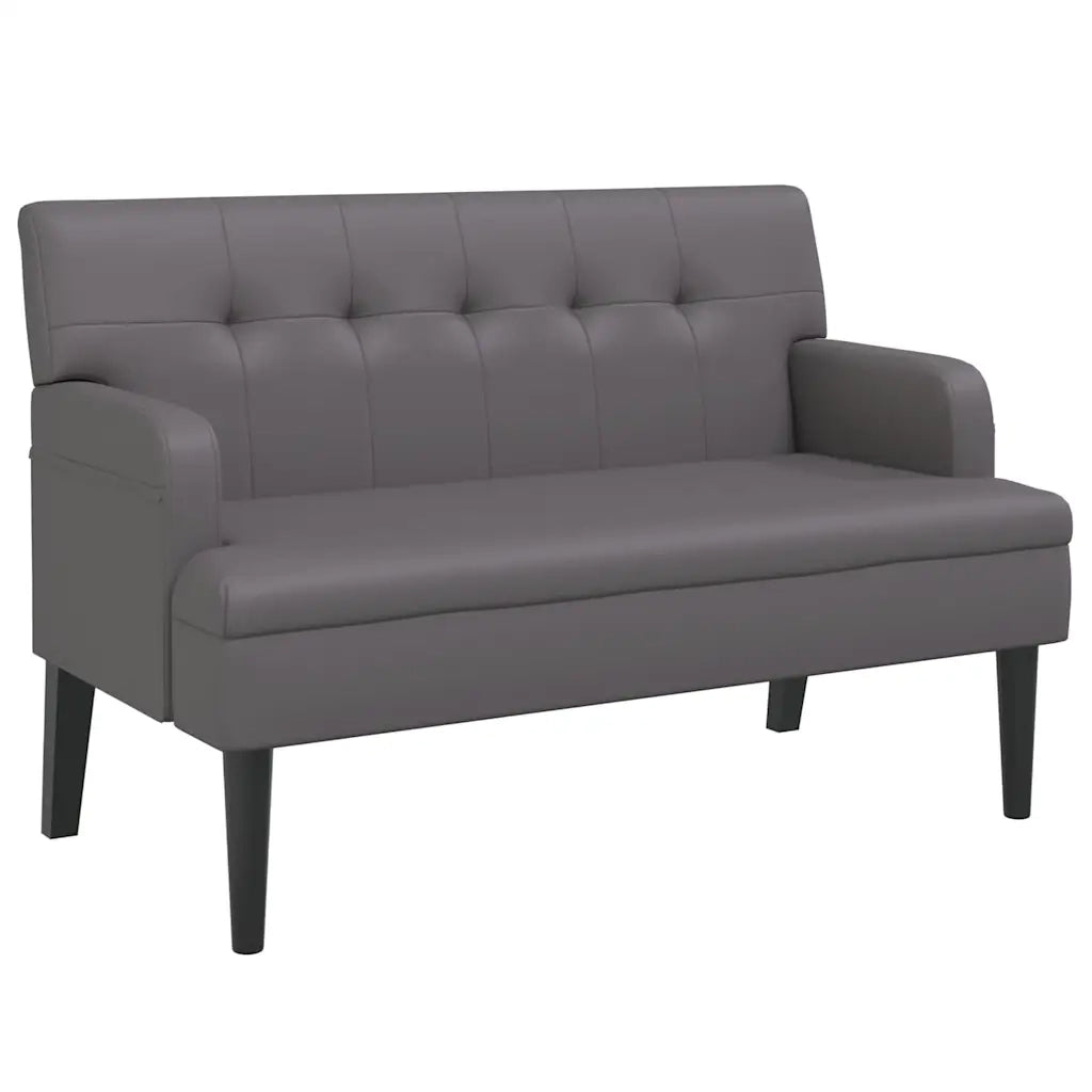 Panca con Schienale Grigia 112x65,5x75 cm in Similpelle CFW5090378