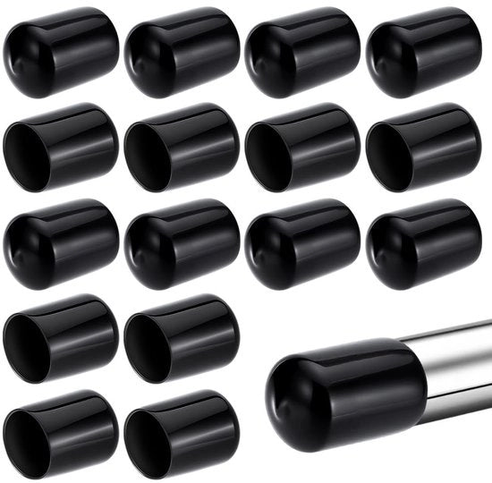 Viti di chiusura in PVC da 20 pezzi - Diametro interno 22 mm - Nero/Rondi - Antiscivolo - Protezione pavimentale - Plastica - Protezione mobili