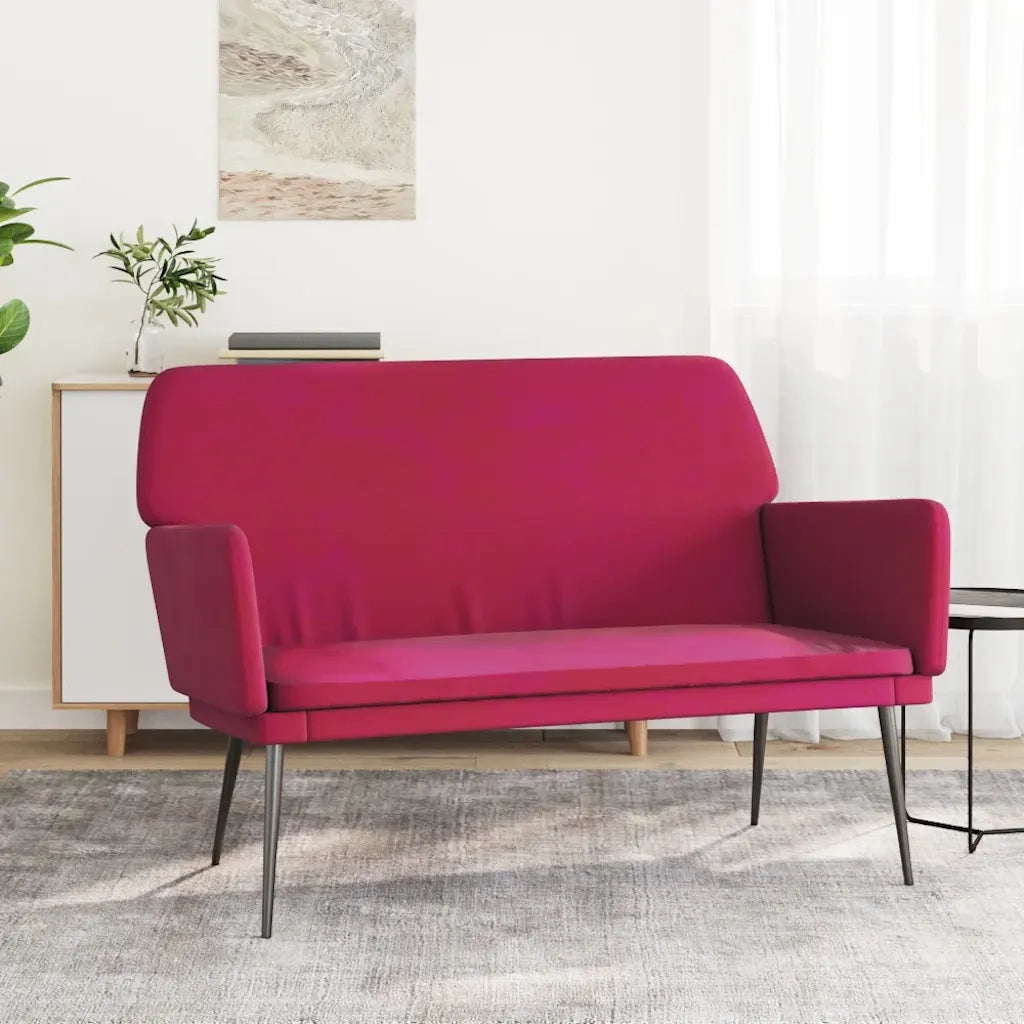 Panca Rosso Vino 108x79x79 cm in Velluto CFW9655814