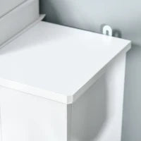 Copritermosifone in Legno Bianco per Caloriferi e Radiatori, con Doghe Verticali e Piano d'Appoggio, 78x19x81cm