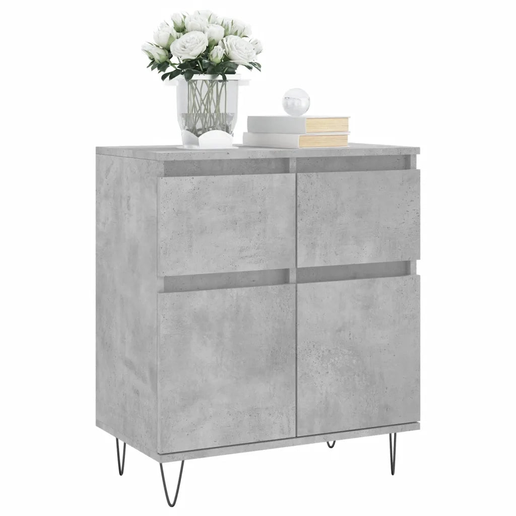 Credenza | Madia | Buffet da pranzo | Armadio da pranzo Grigio Cemento 60x35x70 cm in Legno Multistrato