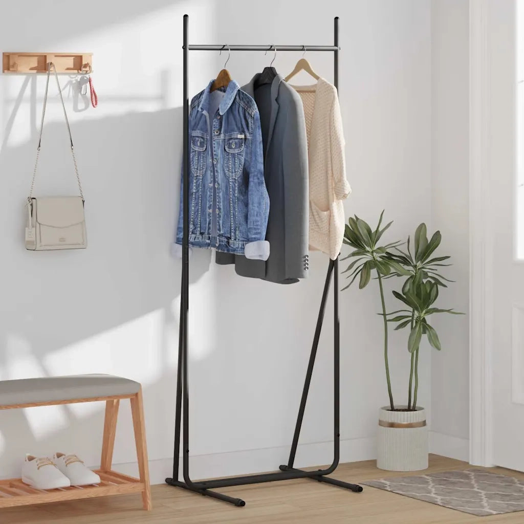 vidaXL Stendibiancheria Nero 62 x 48 x 158 cm Acciaio