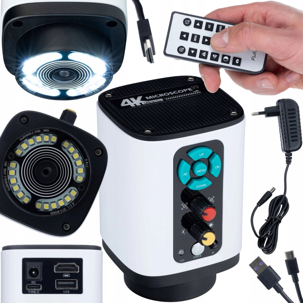 Mikroscopio Digitale Altair Pro 4K – Sensore Sony 8.29MP | HDMI + USB | Video e Foto 4K | Messa a Fuoco Remota | LED 24x
