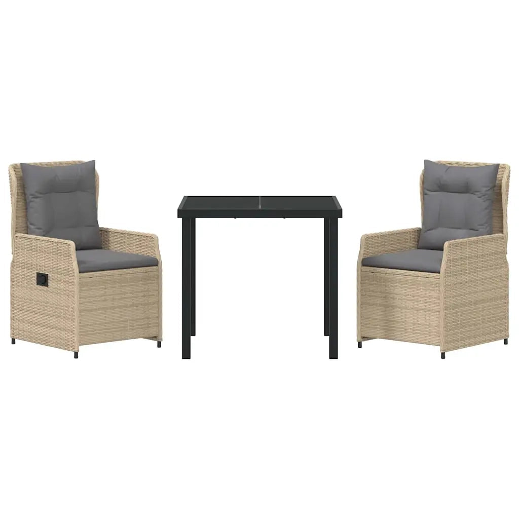 Set da Pranzo per Giardino 3 pcs Beige e Grigio Chiaro 3380960