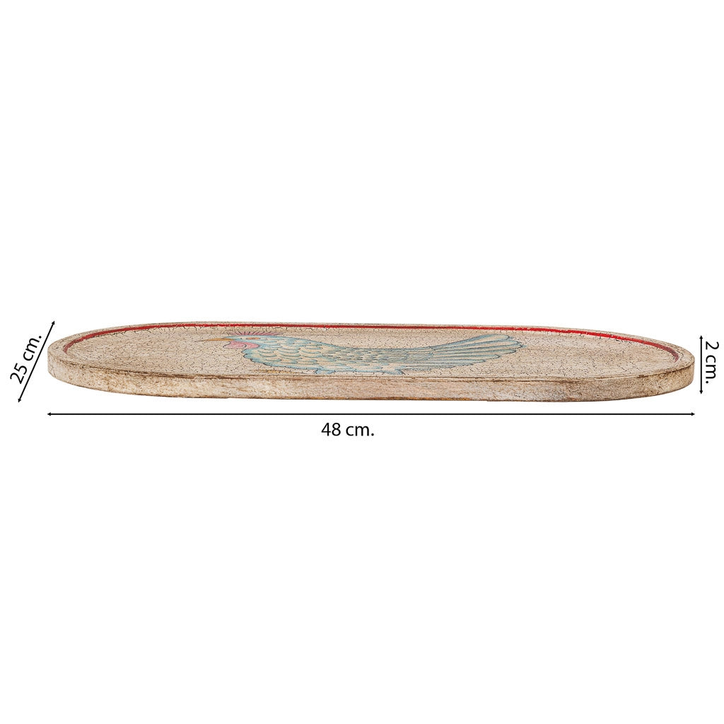 Vassoio in legno multicolore 48x2x25 cm