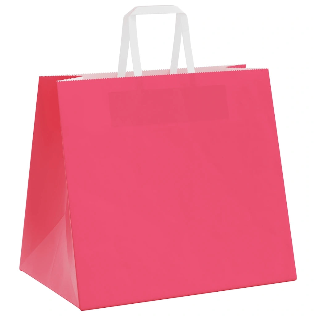Sacchetti di Carta 250 pz con Manici Rosa 32x22x28 cm