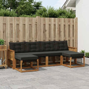 Set di divani da esterno 6 pz Naturale e Nero 3382132