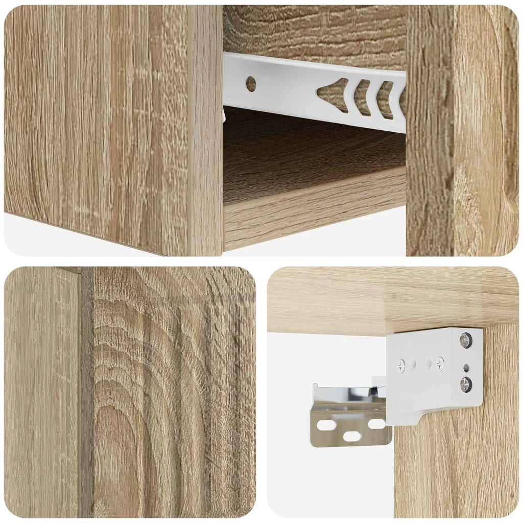 Tavolino da Parete Laterale Rovere Sonoma 59 x 34,5 x 17 cm 897977