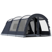 Tenda Campeggio a Tunnel per 2-4 Persone Alta 210cm con 2 Stanze, Impermeabile 3000mm per Trekking, Blu navy