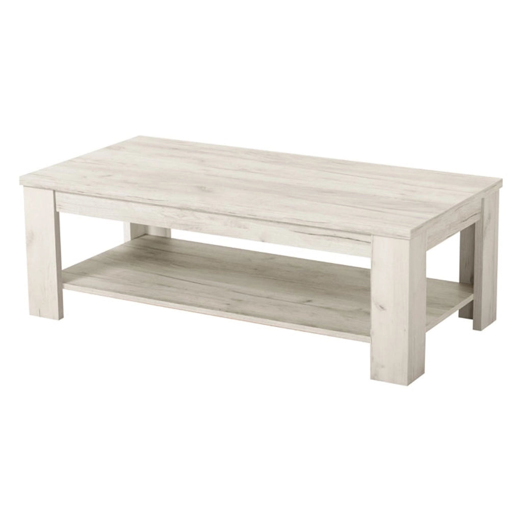 Front, Tavolino da Salotto un Vano, 120x60x41.5h cm Bianco Larice