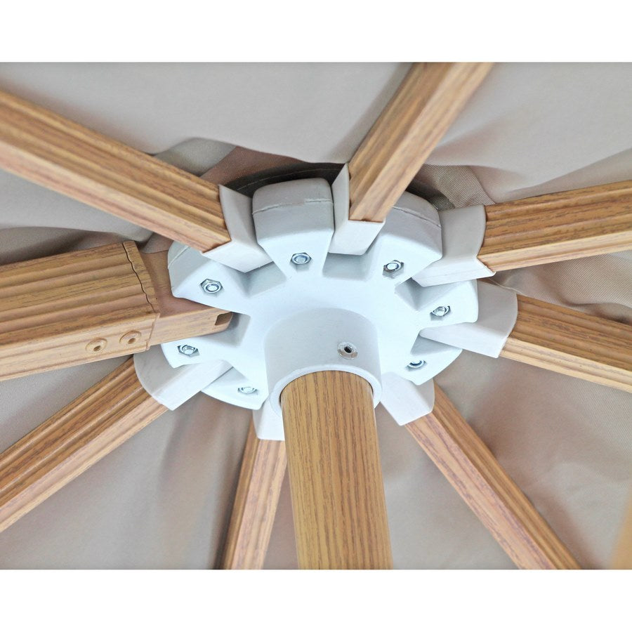 Ombrellone da Giardino Ø3,5m in alluminio effetto legno Roma Wood