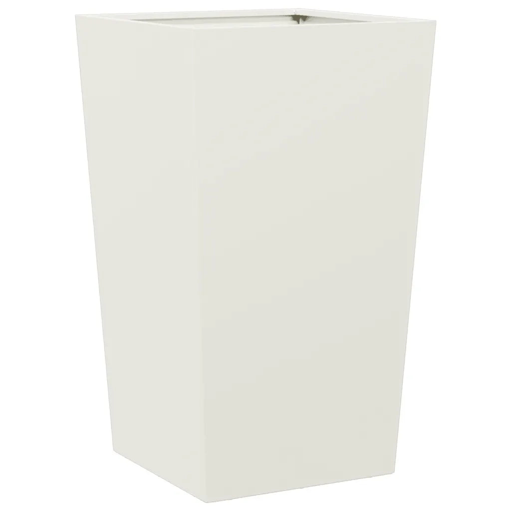 Fioriere da Giardino 2 pz Bianche 45x45x75 cm in Acciaio