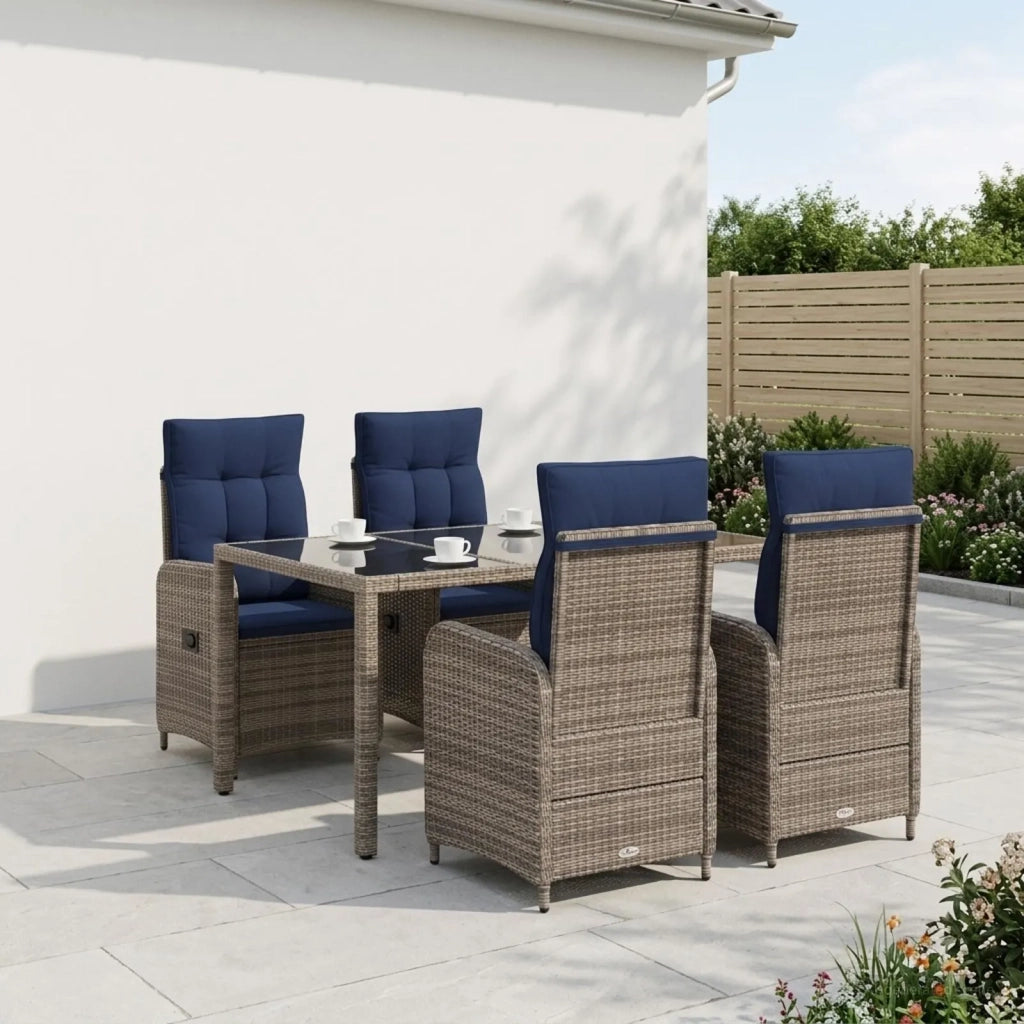 Set da pranzo per esterni 5 pz polyrattan 3422324
