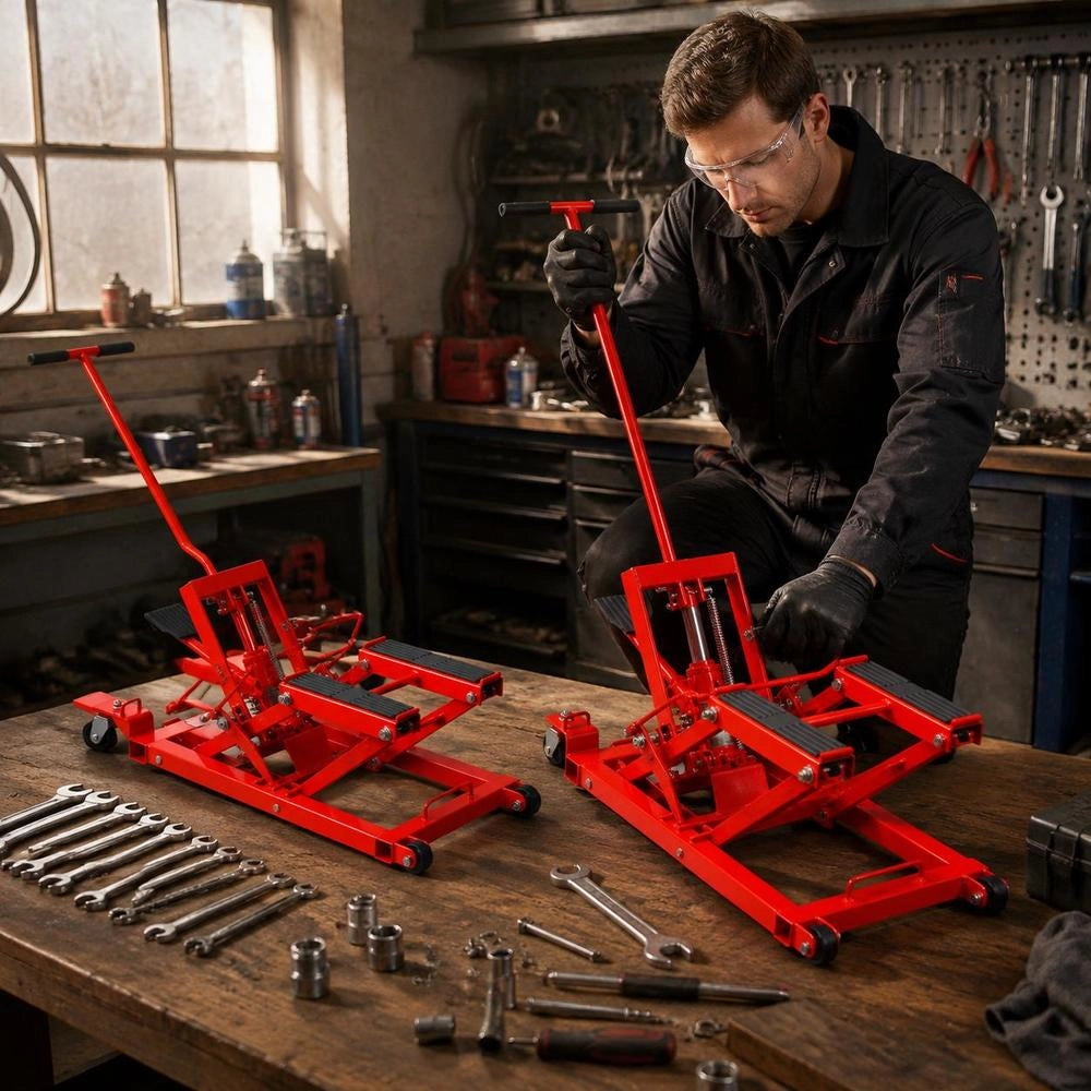 Hydraulic Motorcycle Lift ATV 680 Kg Red