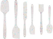 Set di spatole in silicone termoresistente, progetto a sezione continua, rivestimento antiscivolo, cucchiai mescolatori con nucleo in acciaio inossidabile, spatole premium in gomma BPA libera, utensili per cucina e barbecue a casa (bianco)