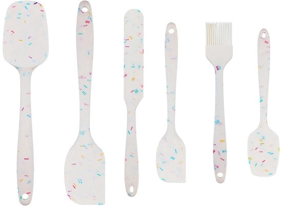 Set di spatole in silicone termoresistente, progetto a sezione continua, rivestimento antiscivolo, cucchiai mescolatori con nucleo in acciaio inossidabile, spatole premium in gomma BPA libera, utensili per cucina e barbecue a casa (bianco)