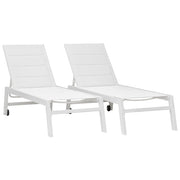 Set di 2 lettini BARBADOS in textilene bianco - alluminio bianco