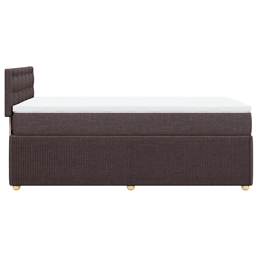 Giroletto a Molle con Materasso Marrone Scuro 90x200 cm Tessuto 3289656