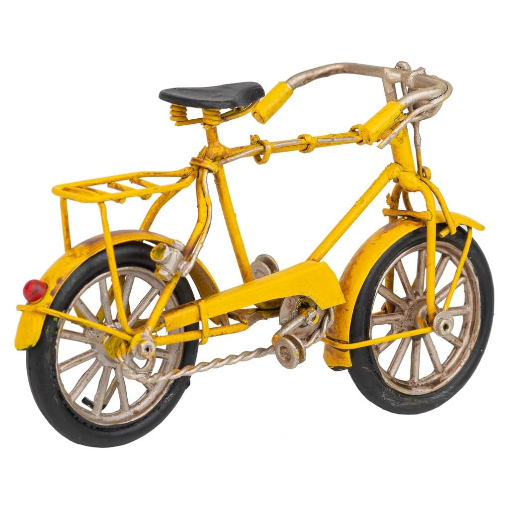 Bicicletta in metallo gialla 16,5x5,5x8,5h