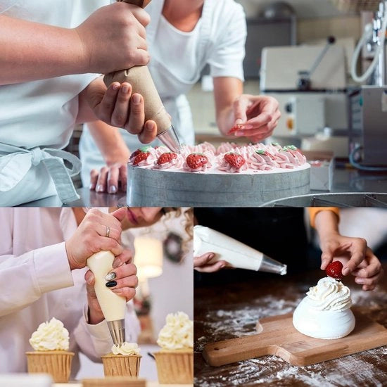 Set di sacchetti per decorazione - 100 pezzi sacchetti in plastica per decorazione di dolci - sacchetti per decorazione di torte e biscotti (12 * 8in) sacchetti monouso