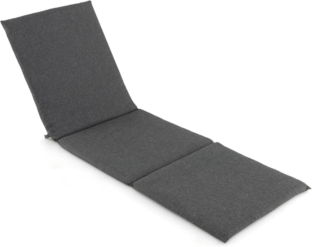 Cuscino per Lettino Prendisole, Tappetino per Sdraio con Cinghie di Fissaggio, Cuscino Pieghevole per Sedia da Sdraio, 182 x 59 cm (2, Grigio)