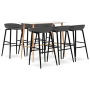 Set da Bar 7 pz Bianco e Grigio 3057453