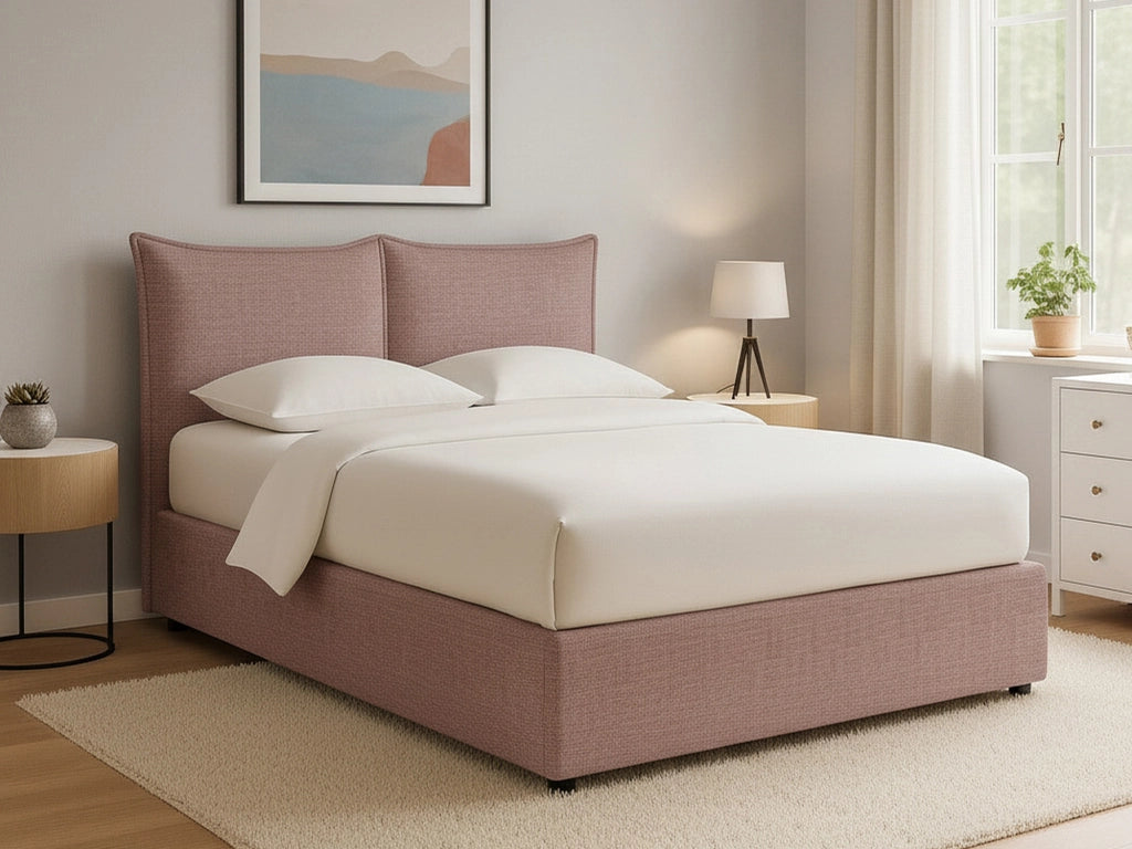 Chatteris, Letto Singolo Sfoderabile Made in Italy, Rosa Antico