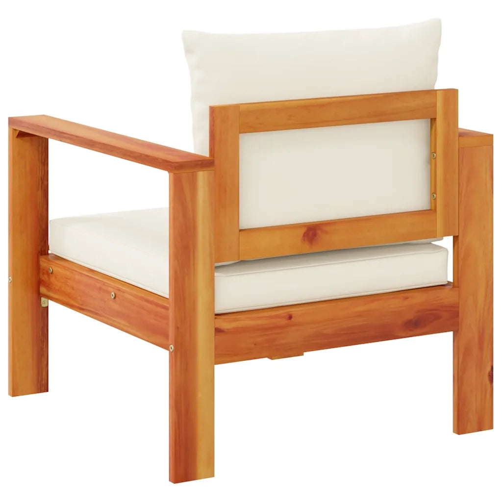 Sedia da patio-Sedia da Giardino con Cuscini in Legno Massello di Acacia 708581