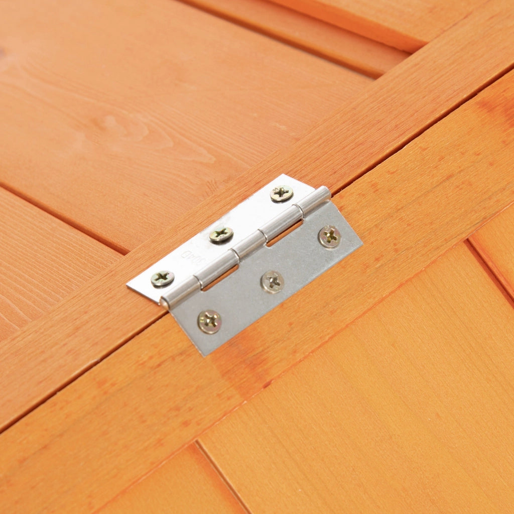 Pollaio da Giardino per 4-8 Galline con Rete Metallica e Tetto Apribile 240x112,5x76 cm in Legno Arancione
