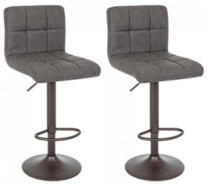 Set 2 Sgabelli Bar 42x51x92/113h cm Greyson Grigio Scuro Vintage