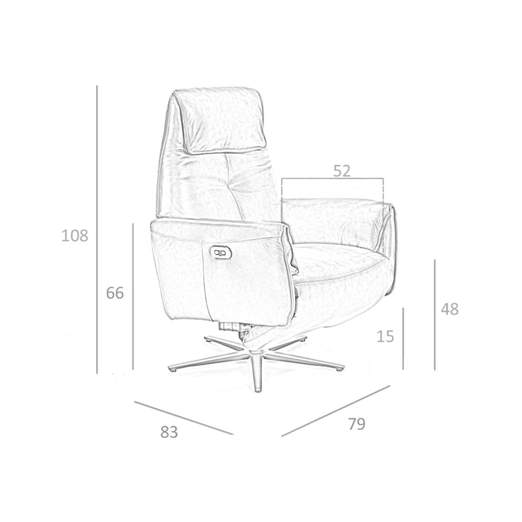 Poltrona girevole in pelle marrone cioccolato