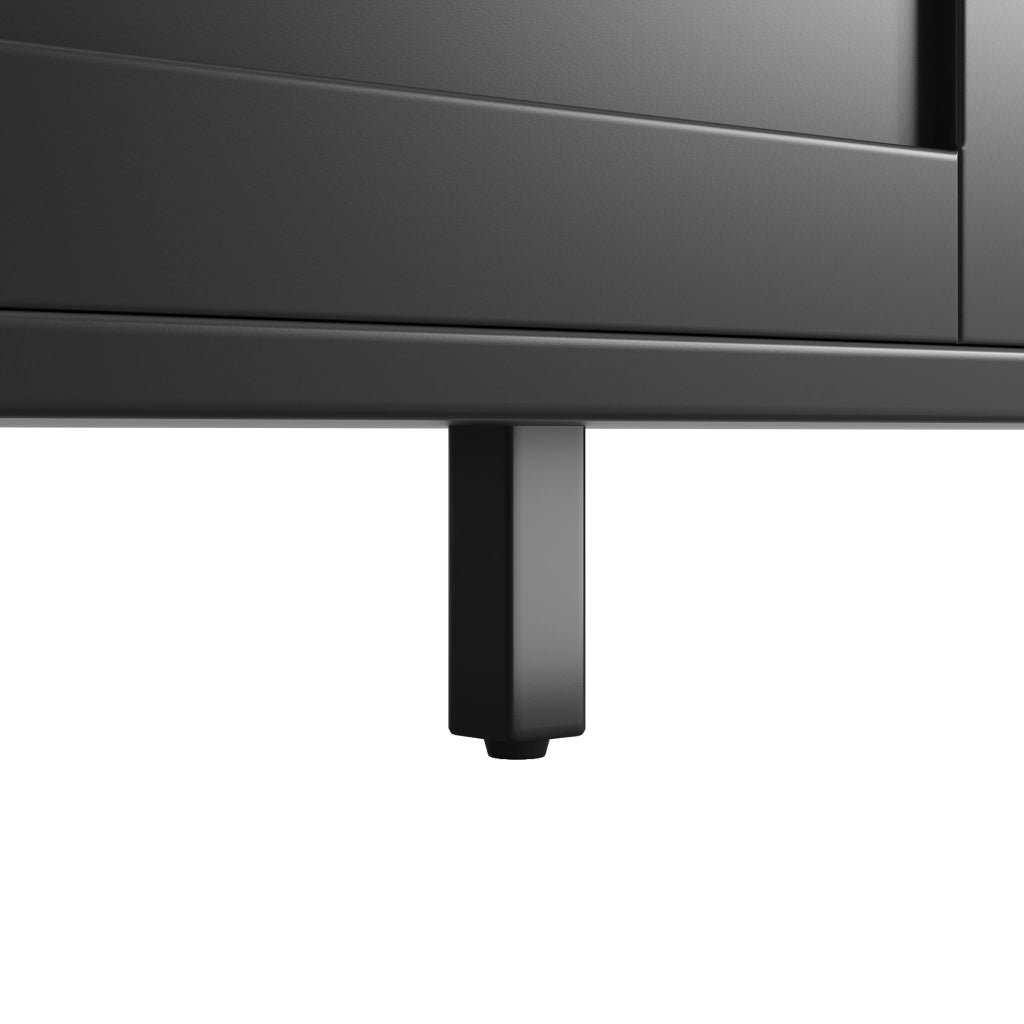 ARMADIO alto 120x40x179 cm nero con LED, 4 ante e 3 cassetti