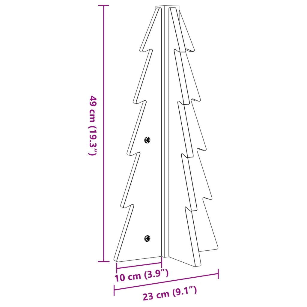 vidaXL Albero di Natale Decorativo in Legno 49 cm Legno Massello Pino