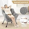 Poltrona Relax, Poltrona da Lettura con Cuscino, Elegante con Schienale e Seduta Imbottiti, Braccioli e Tasca di Stoccaggio, Portata 150 kg (Senza Pouf, Cashmere Grigio)