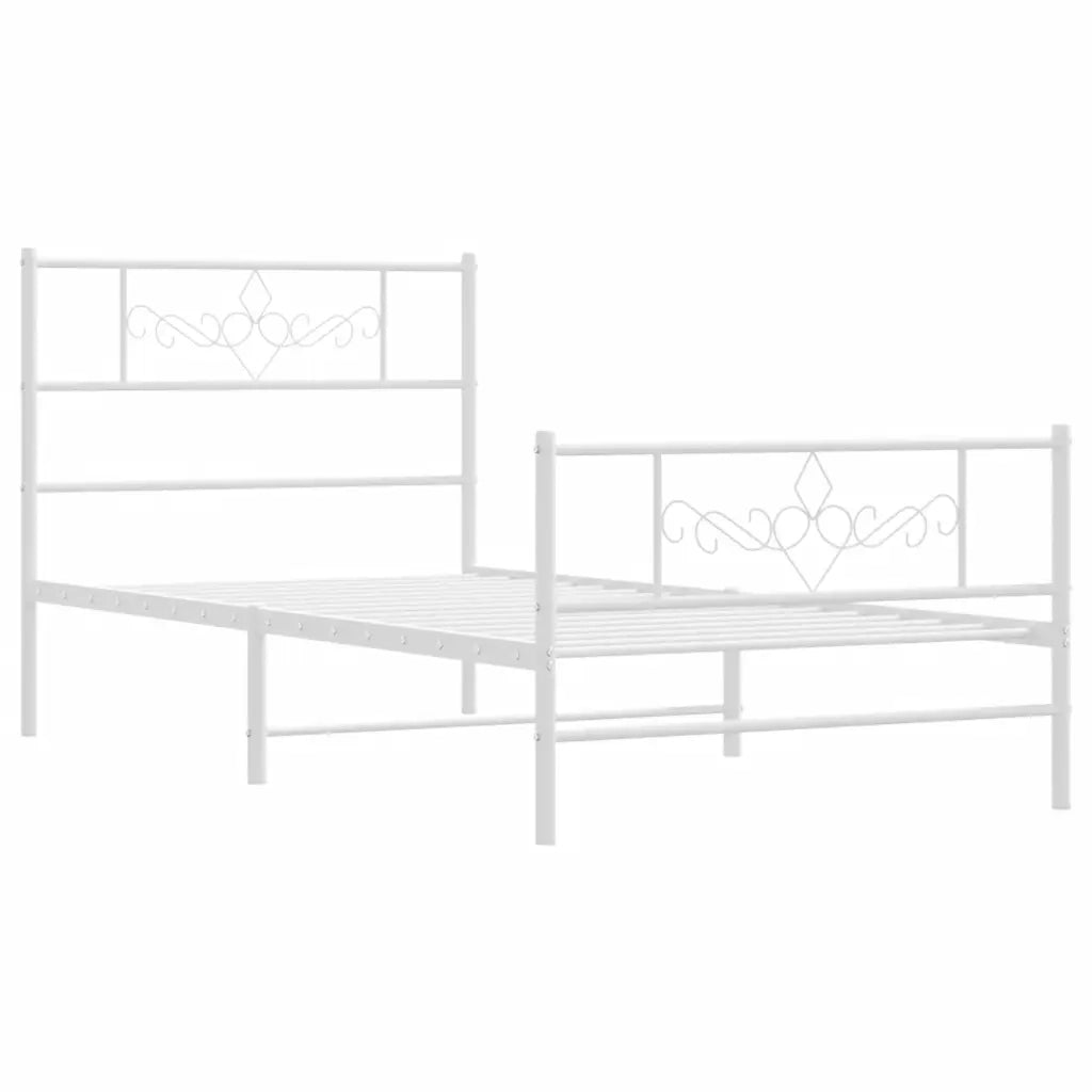 Giroletto con Testiera e Pediera Metallo Bianco 107x203 cmcod mxl 81907