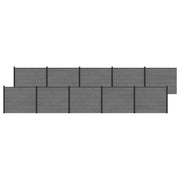 Pannello di Recinzione 10 pcs WPC e Alluminio Grigio