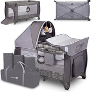 Culla Viaggi 2in1 per Bambini da 0 a 15kg - Funzione di Oscillazione - Capanna - Blocco di Sicurezza - Organizzatore - Regolazione di Altezza - Culla Connessa