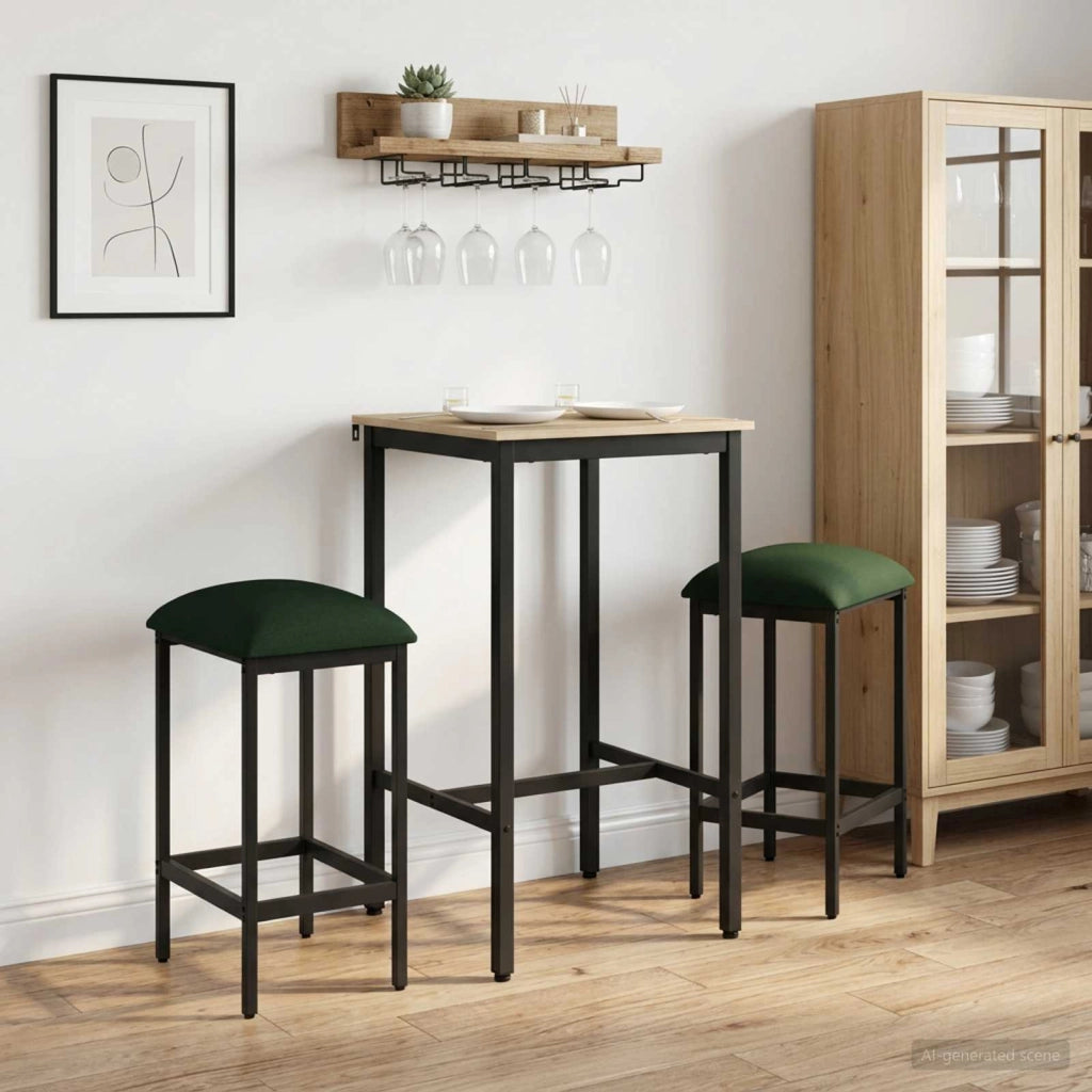 Sgabello da bar 2 pz Verde Scuro 40 x 32 x 74 cm 8006176