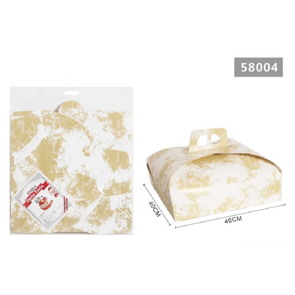 Trade Shop - Set 3 Pz Scatola Porta Torta 40x40 Cm Per Alimenti Dolci Paste Pasticceria 58004 -