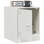 Comodino | Armadio da Notte | Mobiletto da notte Bianco 34,5x39x44 cm in Acciaio