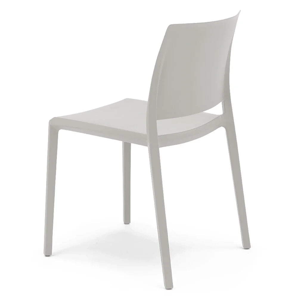 Set 6 sedie in polipropilene MEGAN, impilabile, resistente ai raggi UV, design moderno, ideale per sala da pranzo, cucina, sala d’attesa, bar, ristoranti o giardino, colore Bianco