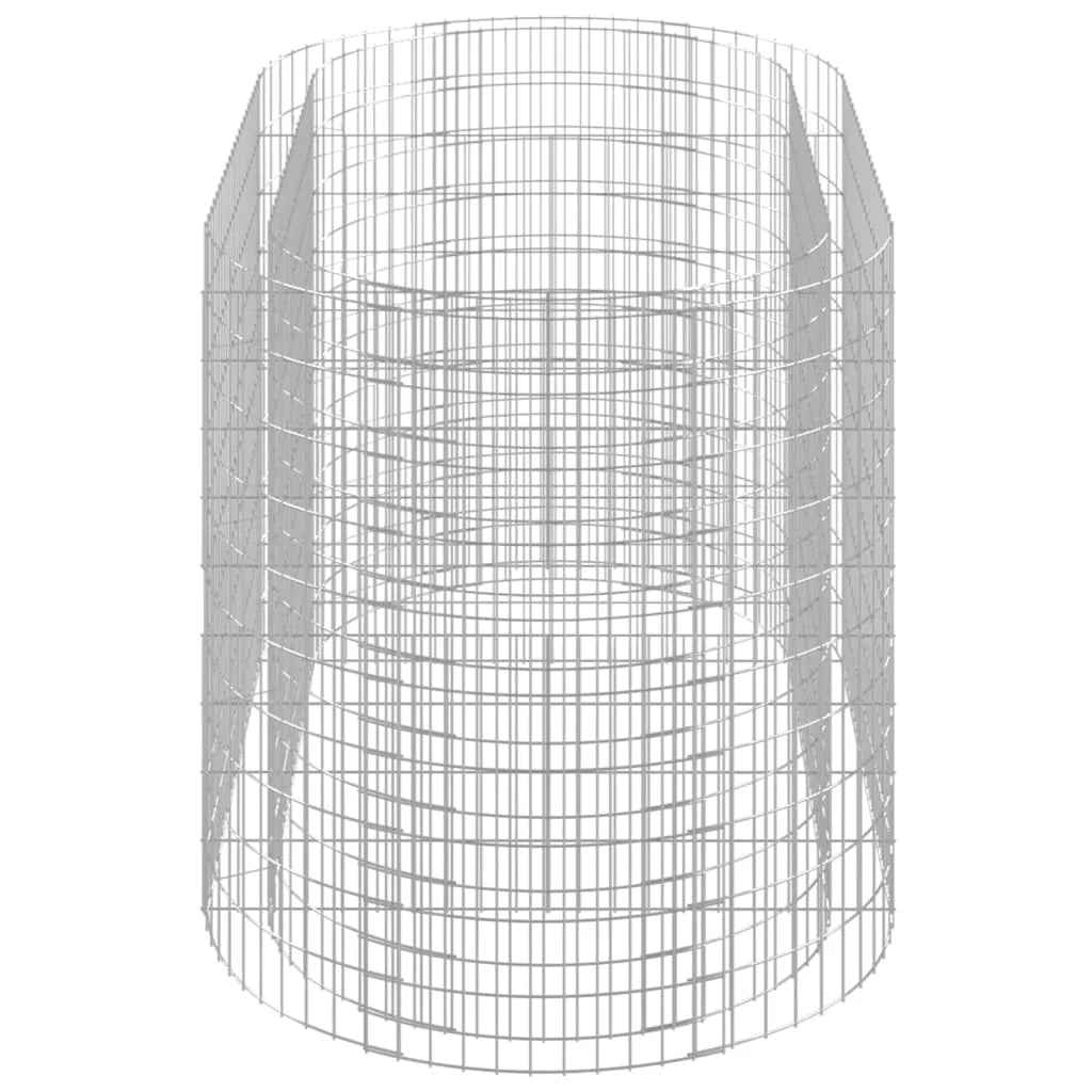 Aiuola rialzata in gabbione di ferro zincato 200 x 100 x 100 cm Argento 02_0039908