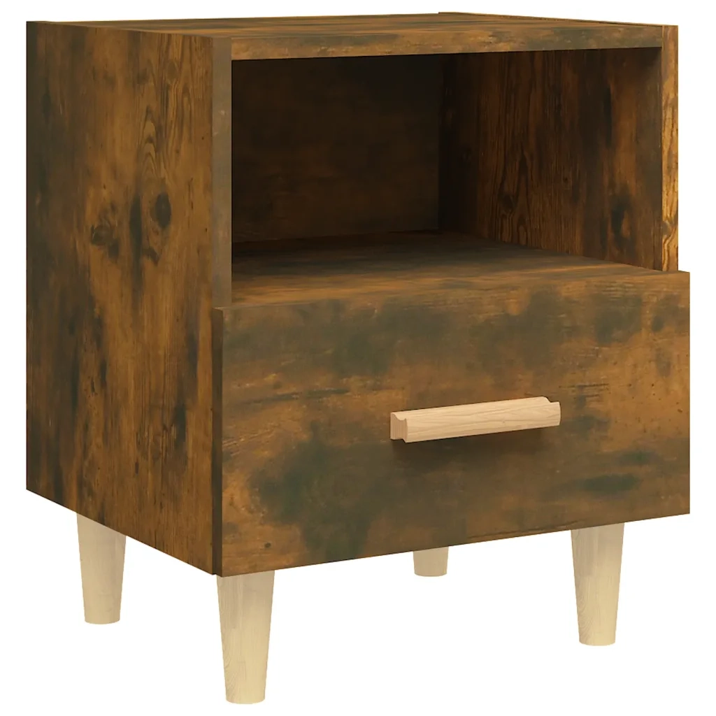 Comodini 2 pz-Set di 2 Tavolino da notte Rovere Fumo 40x35x47 cm